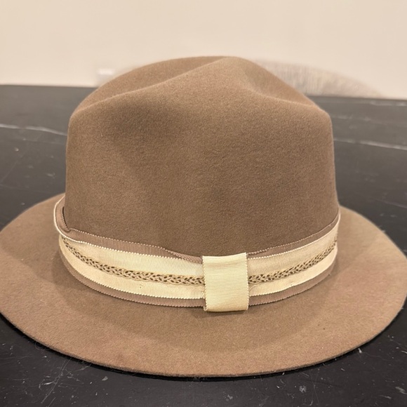 RAG & BONE Fedora Hat with Beige Ribbon - Picture 1 of 8
